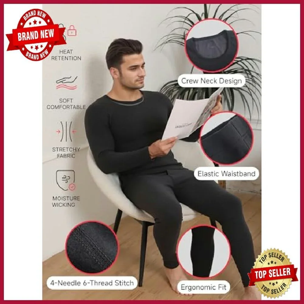 Men's Thermal Long Johns Polar Fleece Lined Winter Base Layer Bottoms